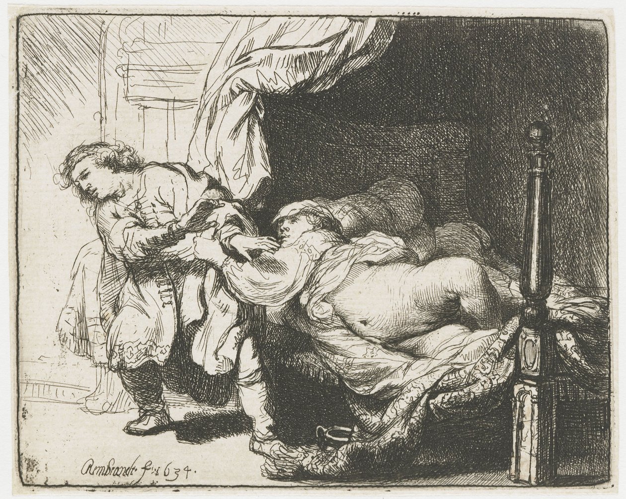 József és Potifár felesége alkotó: Rembrandt van Rijn
