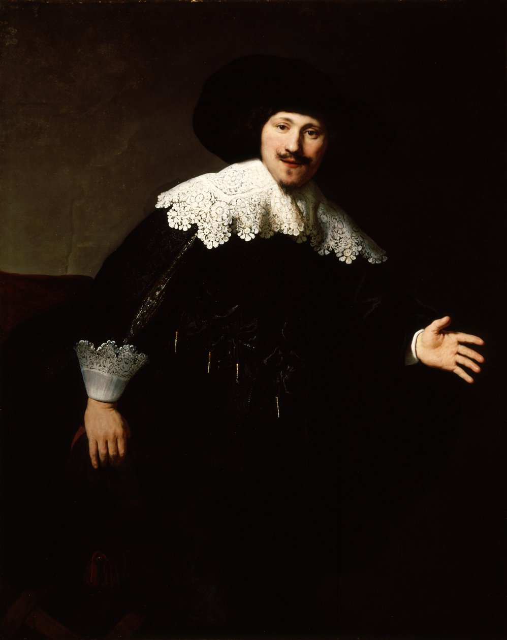 Egy férfi portréja, aki felemelkedik a székéből alkotó: Rembrandt van Rijn