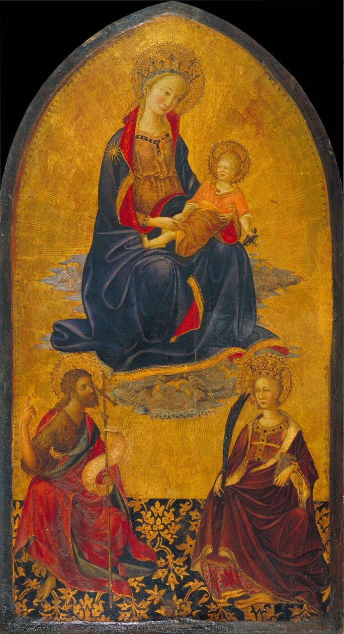 Keresztelő Szent János és Szent Katalin szűz és gyermek imádása alkotó: Saint John