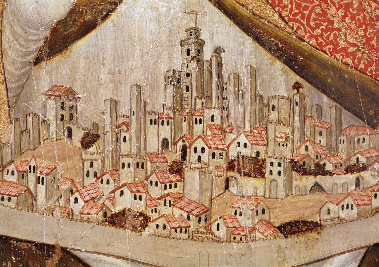 San Gimignano részlete, 1391 körül (tempera a panelen) alkotó: Taddeo di Bartolo