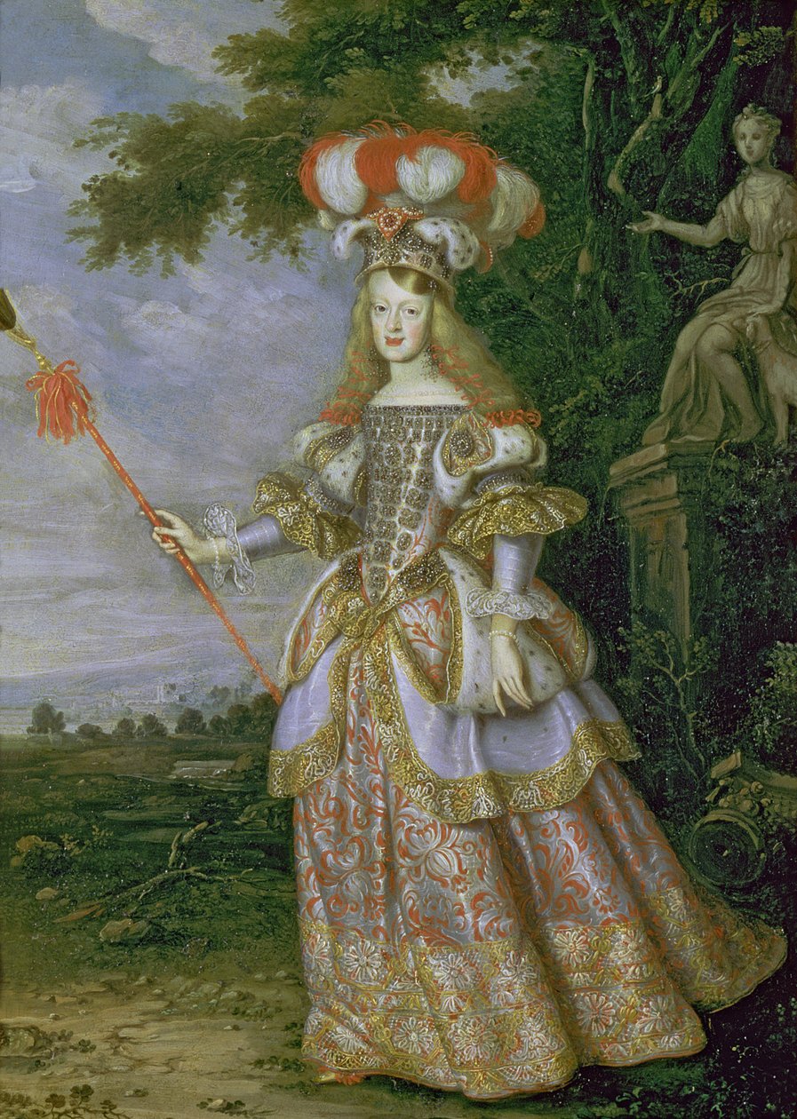 Margit Terézia (1651-73), I. Lipót császár (1640-1705) osztrák császár első felesége, La Galatea karakterének öltözve, Antonio Draghi 1667-ben megzenésített favolája (olaj, réz) alkotó: Thomas of Ypres