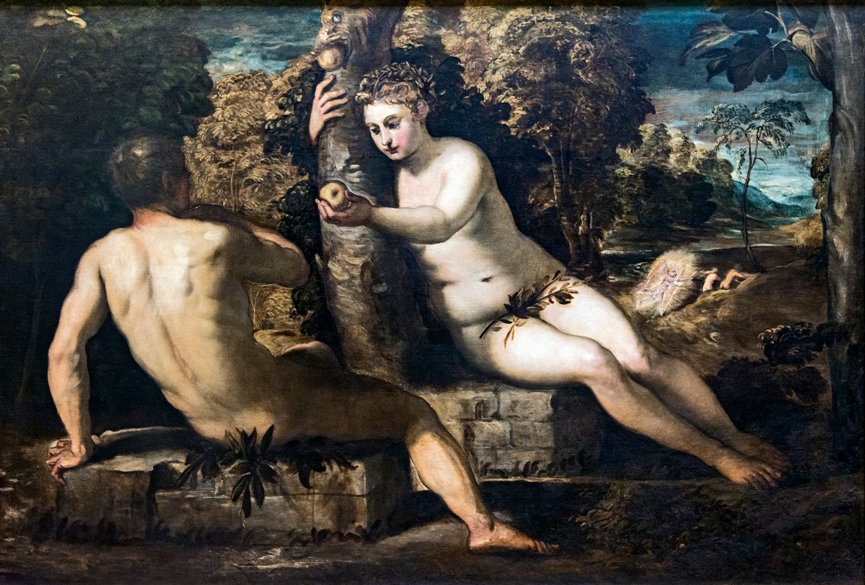 Ádám és Éva kísértése alkotó: Tintoretto