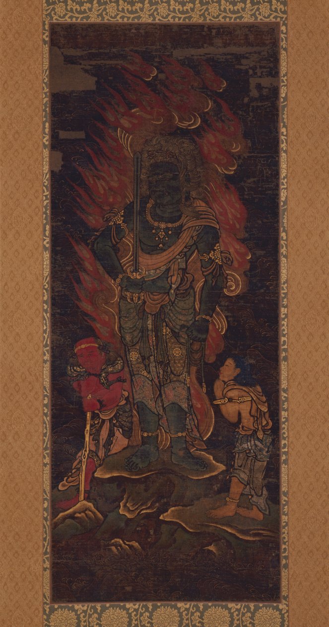 Acala Vidy ar aja (Fudō Myōō) és két kísérő alkotó: Unknown
