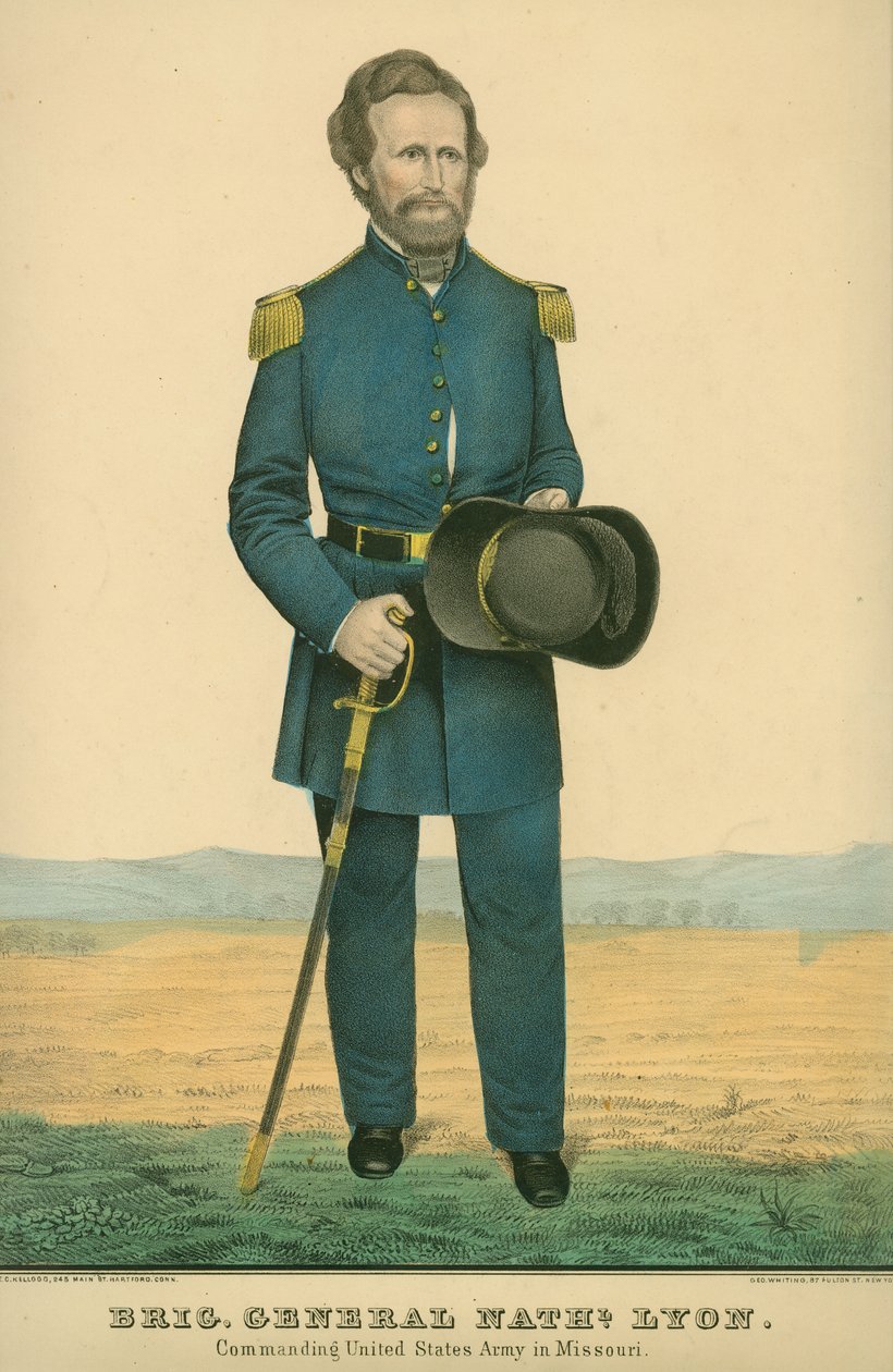 Brig. Nathaniel Lyon tábornok. Az Egyesült Államok hadseregének parancsnoka Missouriban. alkotó: Unknown