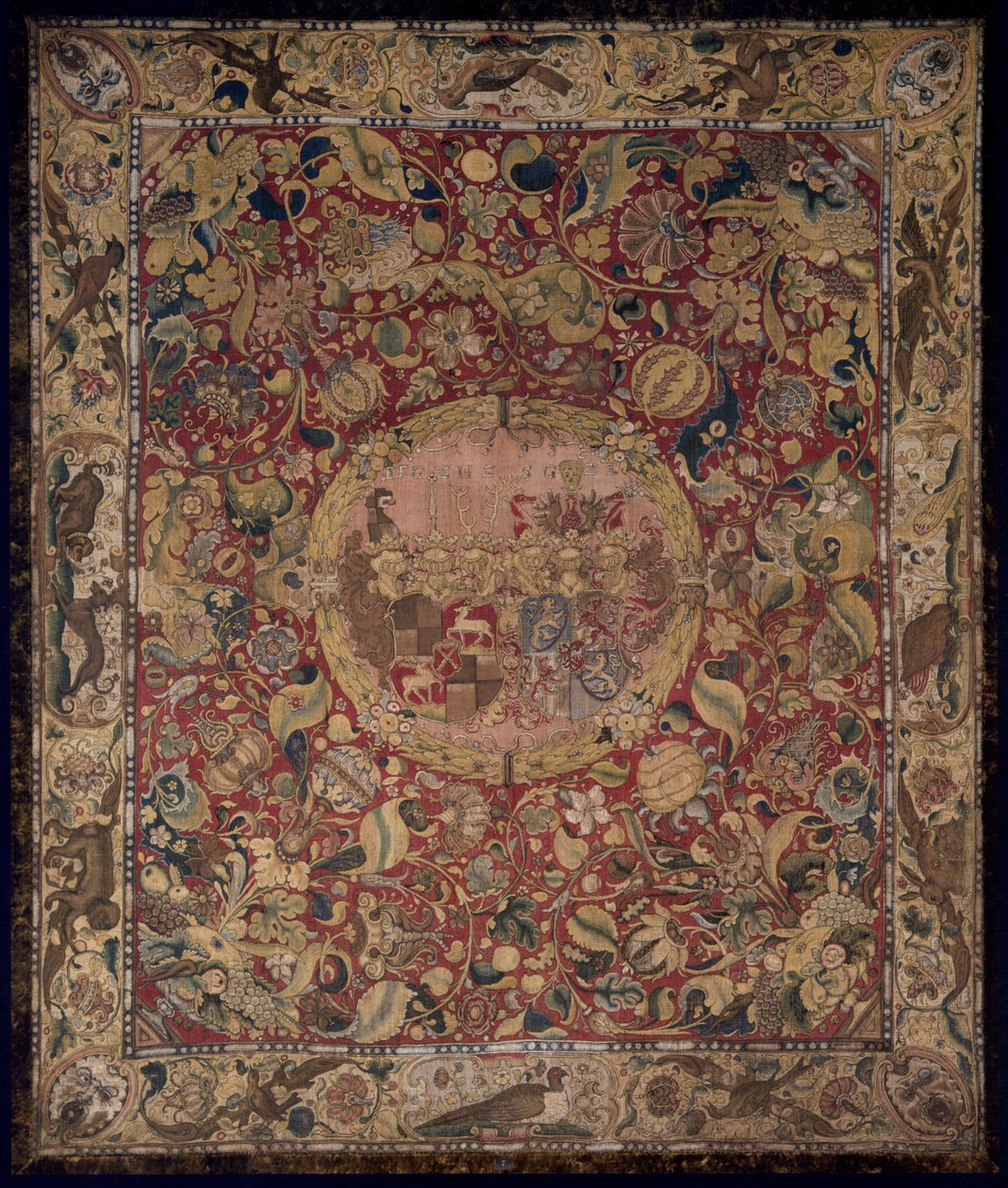 Címerek szőnyeg szövetségi címer Zollern-Zimmer gróf Eitelfriedrich I. von Hohenzollern-Hechingen és Sybilla von Zimmer számára alkotó: Unknown