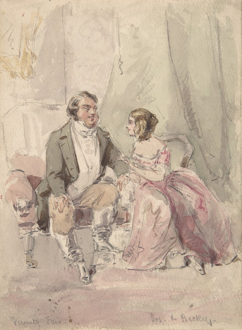 Jelenet a Vanity Fairből: Jos és Becky, 1848-80. alkotó: Jerry Barret