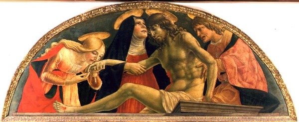 Pieta, A halott Krisztus, 1491 körül (tempera a panelen) alkotó: Lorenzo da  Sanseverino