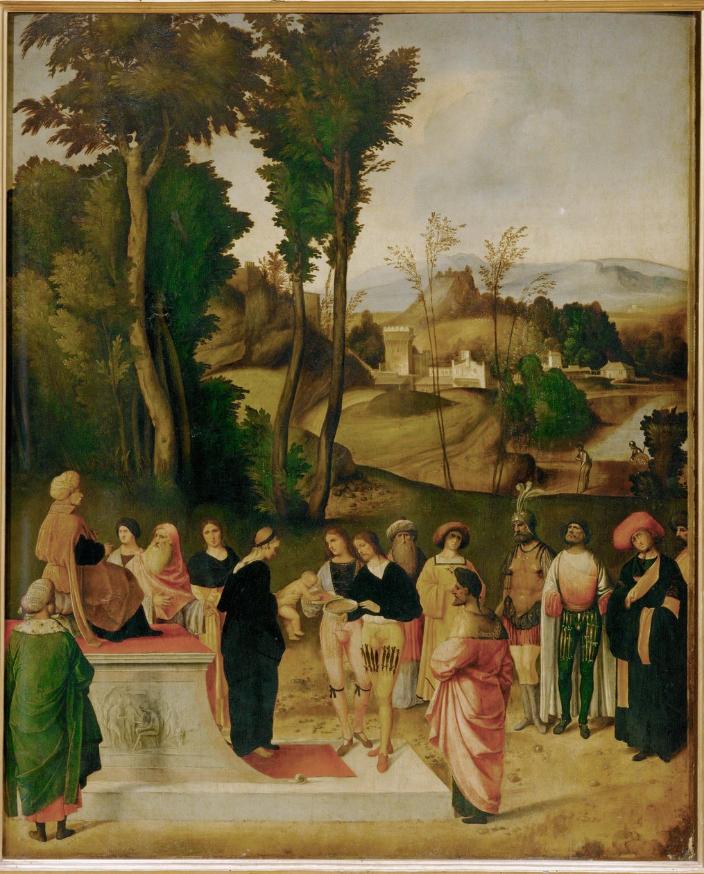 Mózes tűzpróbája a fáraó előtt (festmény fáraón) alkotó: (1476/8-1510) Giorgione