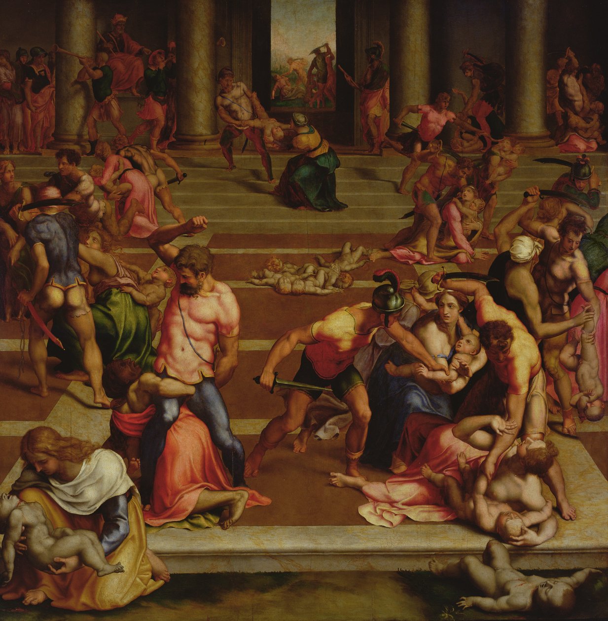 Az ártatlanok mészárlása (tempera a panelen) alkotó: (1509 66) Daniele da Volterra