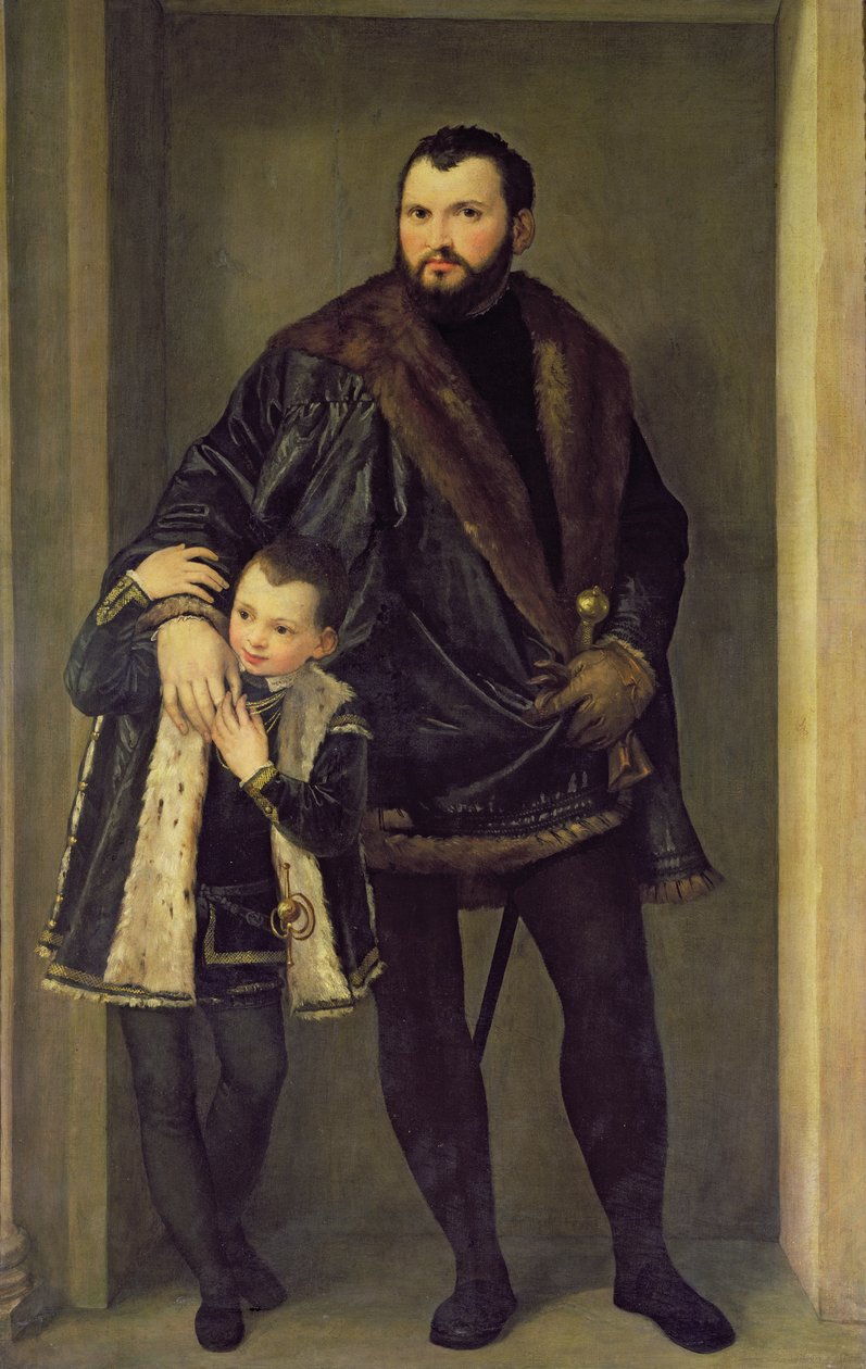 Giuseppe da Porto és fia, Adriano, 1555 körül (olaj, vászon) alkotó: Veronese