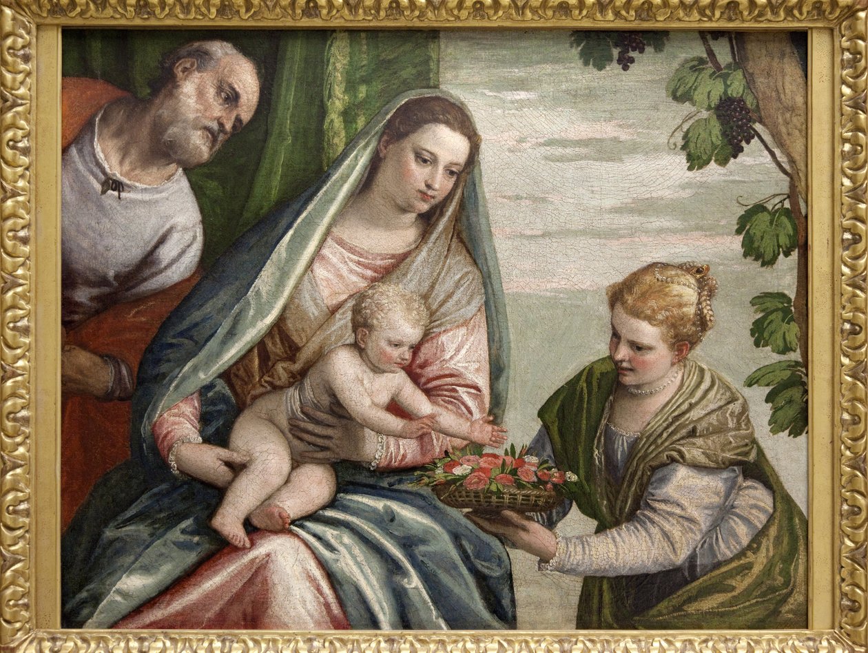 Szent család Szent Dorottyával, Paolo Caliari Veronese olajfestménye vászonra (1528-1588). Fényképészet, KIM Youngtae, Bordeaux, Musee des beaux arts de Bordeaux. alkotó: Veronese