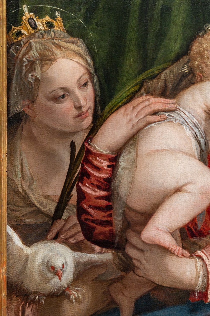 Madonna és a csecsemő Jézus Alessandriai S. Katalin és Péter között, részlet alkotó: (1528 88) Veronese