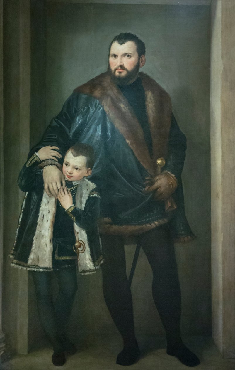Giuseppe da Porto portréja fiával, Adrianóval alkotó: (1528 88) Veronese