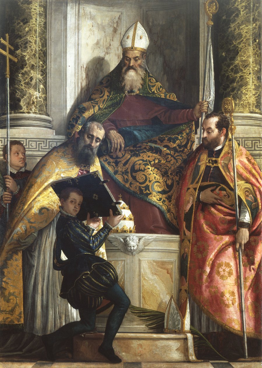 Szent Antal apát Szent Kornél és Szent Ciprián között alkotó: Veronese