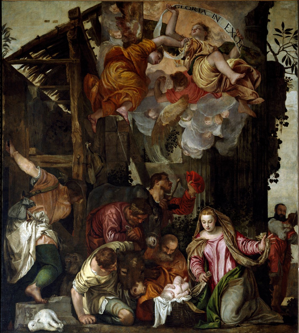 Pásztorok imádása. Paolo Caliari Paolo Veronese (1528-1588) című festménye, 1565 körül. Mérete: 350x290cm. Olajfestmény. Velence, SS-bazilika. Giovanni e Paolo (San Zanipolo), Rózsafüzér kápolna. Velence (Szent Giovanni és Paolo bazilika ( alkotó: Veronese