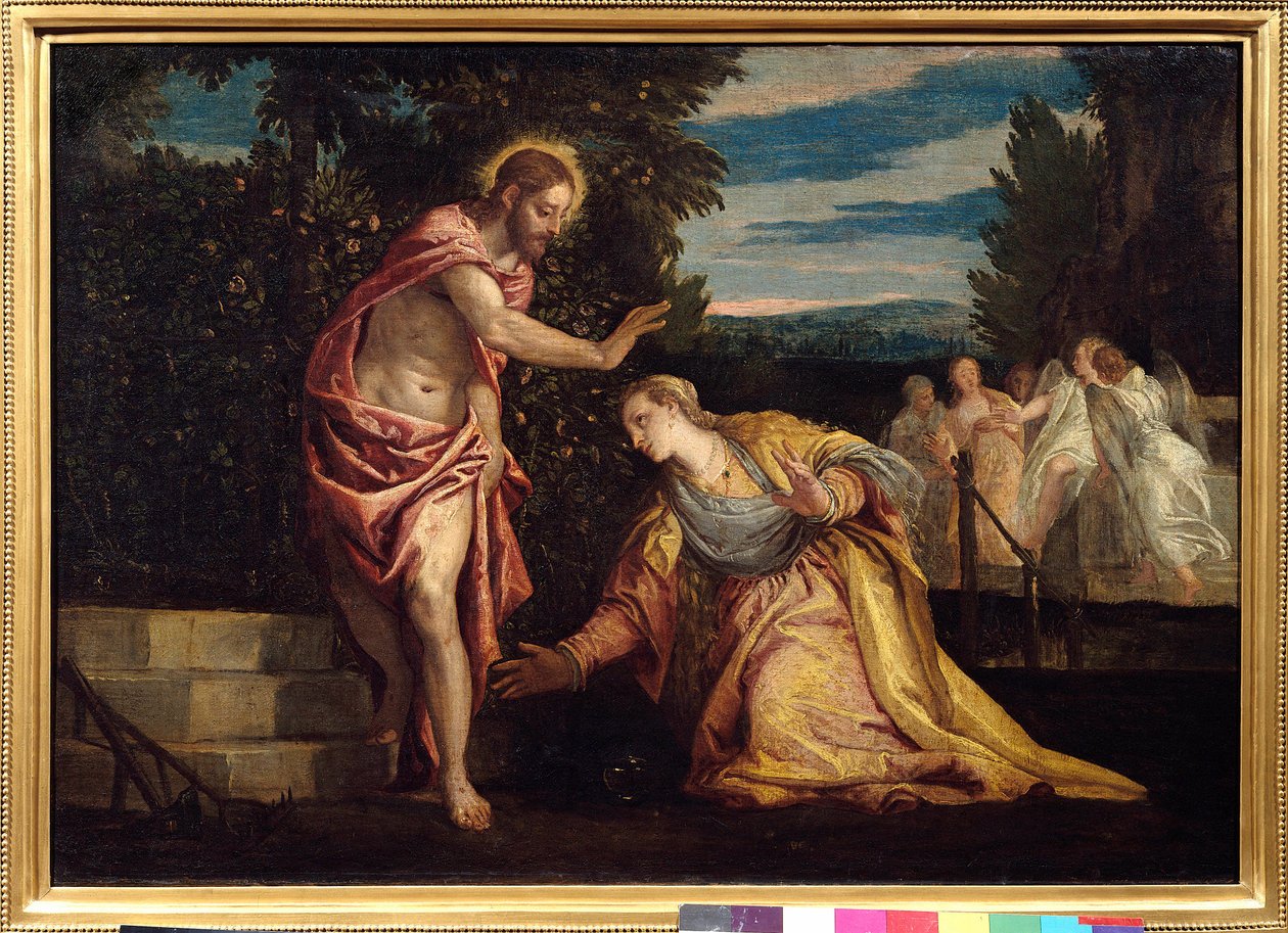 Krisztus megjelenik Madeleine-nek (Noli me tangere) Paolo Veronese (1528-1588) festménye Dim. 0,67 x 0,97 m. Grenoble. Musee Des Beaux Arts – Krisztus megjelenése Mária Magdolnának (Noli Me Tangere). Paolo Veronese (1528-1588) festménye. 0,67 x 0,95 m. Bea alkotó: Veronese