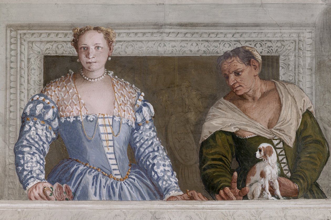 Donna Barbaro és ápolója, az Olümposz csarnoka, 2632651 részlet alkotó: Veronese