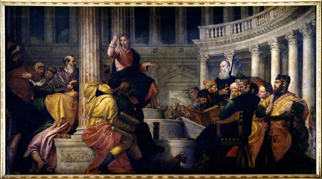 Jézus beszél az orvosokkal. Paolo Veronese (1528-1588) festménye alkotó: Veronese