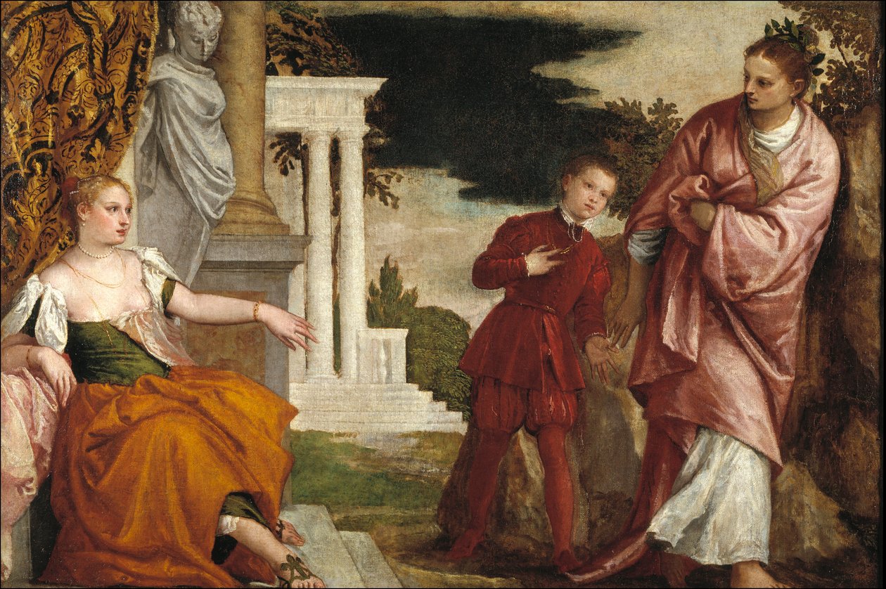 Fiatal férfi az erény és az erény között - Fiatal férfi az erény és az erény között - Veronese, Paolo (1528-1588) - kb 1581 - Olaj, vászon - 102x153 - Museo del Prado, Madrid alkotó: Veronese