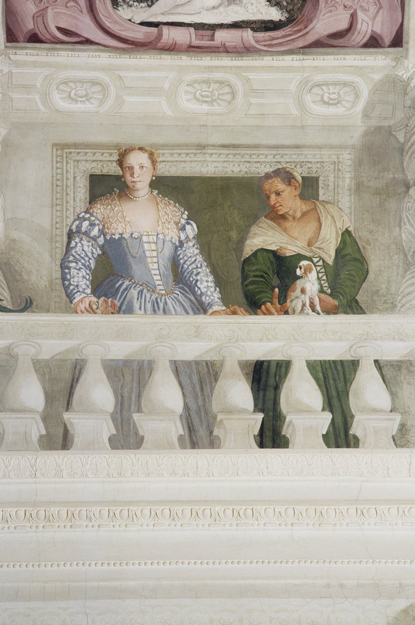 A Barbaro-háztartás tagjai, a Sala di Olimpo-ból, 1561 körül (freskó) (részlet) alkotó: Veronese
