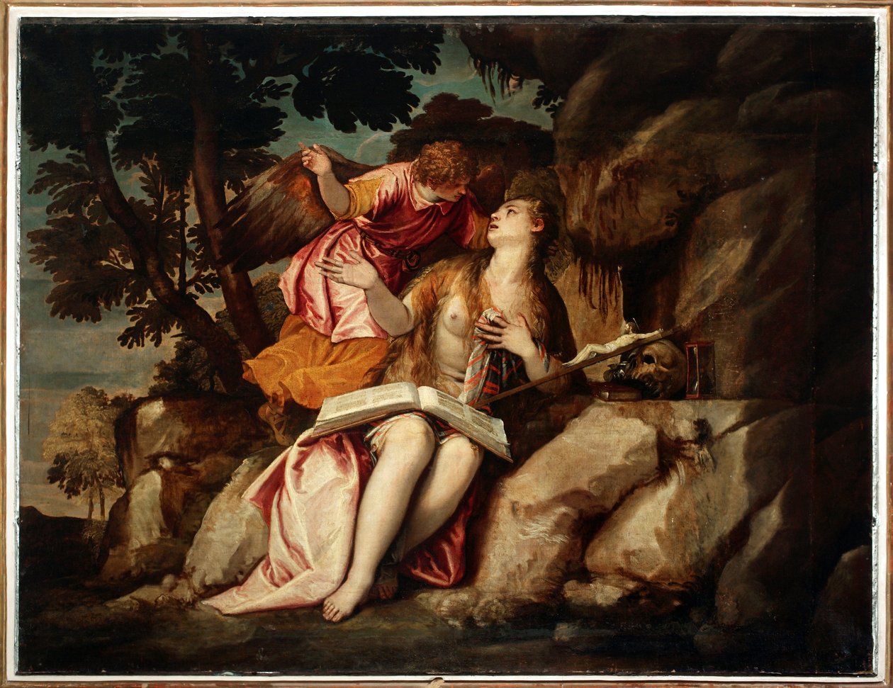 Mária Magdolna ábrázolása angyallal (Festmény alkotó: Veronese