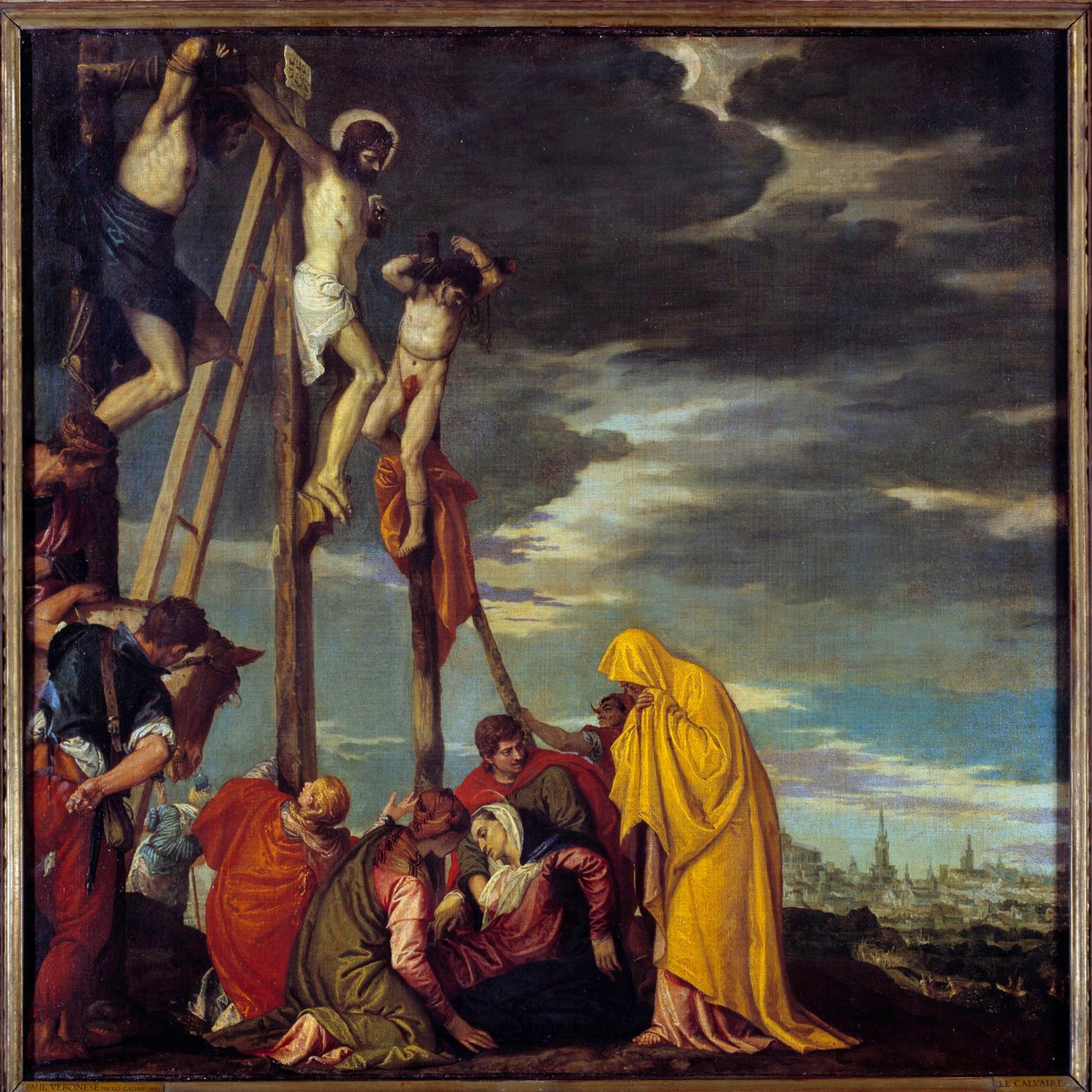 Paolo Caliari kálvária festménye Paolo Veronese (1528-1588) 16. századi V. 1,02x1,02 m alkotó: Veronese