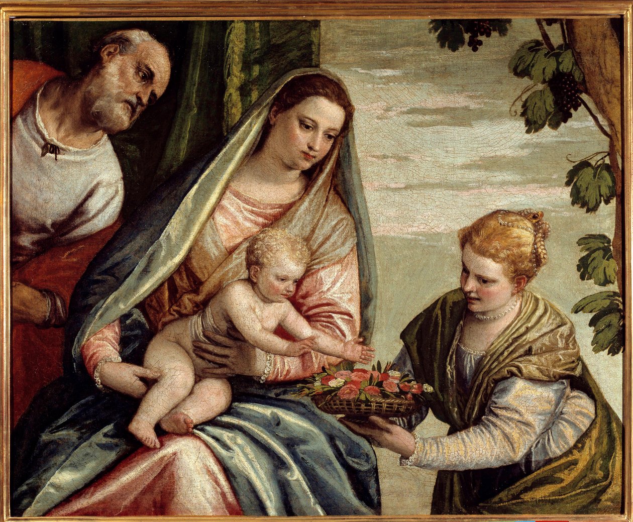 A Szent Család adományozóval (Szent Dorottya) Paolo Veronese (1528-1588) festménye 16. század V. 0,76x0,94 m Bordeaux, Musee des Beaux Arts - A Szent Család adományozóval (Saint-Dorothea). Veronese (Paolo Caliari) festménye (1528-1588) alkotó: Veronese