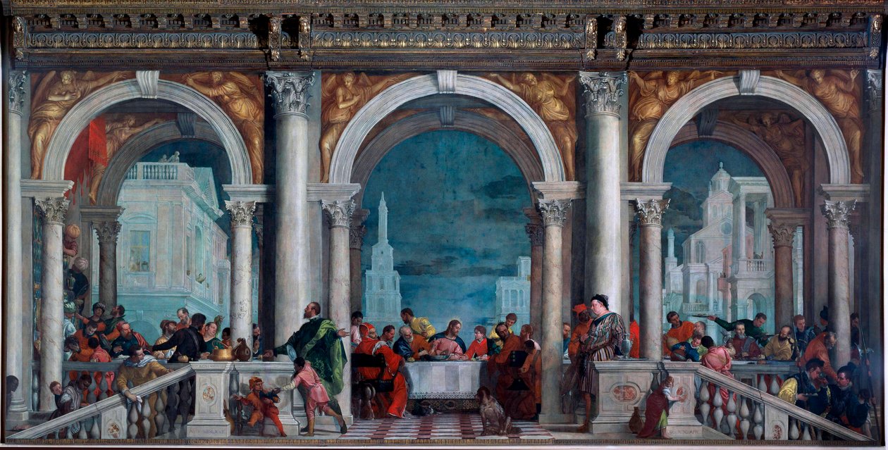 Étkezés a Leviben, Paolo Veronese Caliari (1528-1588) 1573 Méret: 5,51x13,1 m Velence, Gallerie del 