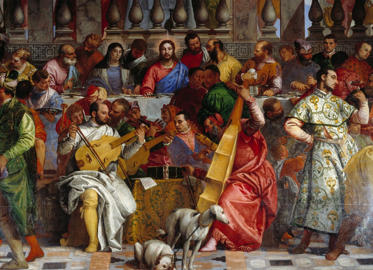 Kána esküvője, részlet: Krisztus és a Szűz. Paolo Veronese freskója (1528-1588) Ec. Péntek. alkotó: Veronese