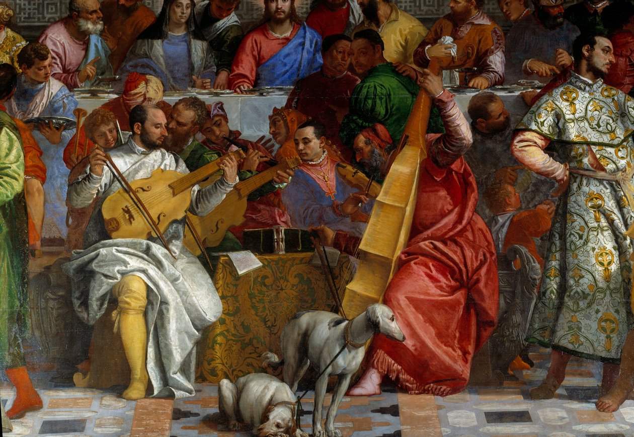 Kána esküvője, részlet: a zenészek. Paolo Veronese freskója (1528-1588) Ec. Péntek. alkotó: Veronese