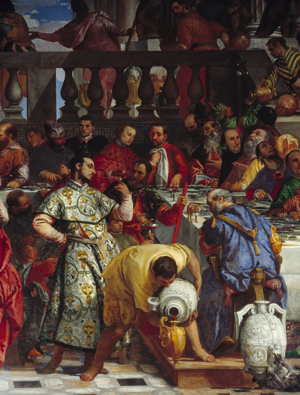 Kána esküvője, részlet: Kána esküvőjének boros részlete. Paolo Veronese freskója (1528-1588) Ec. Péntek. alkotó: Veronese