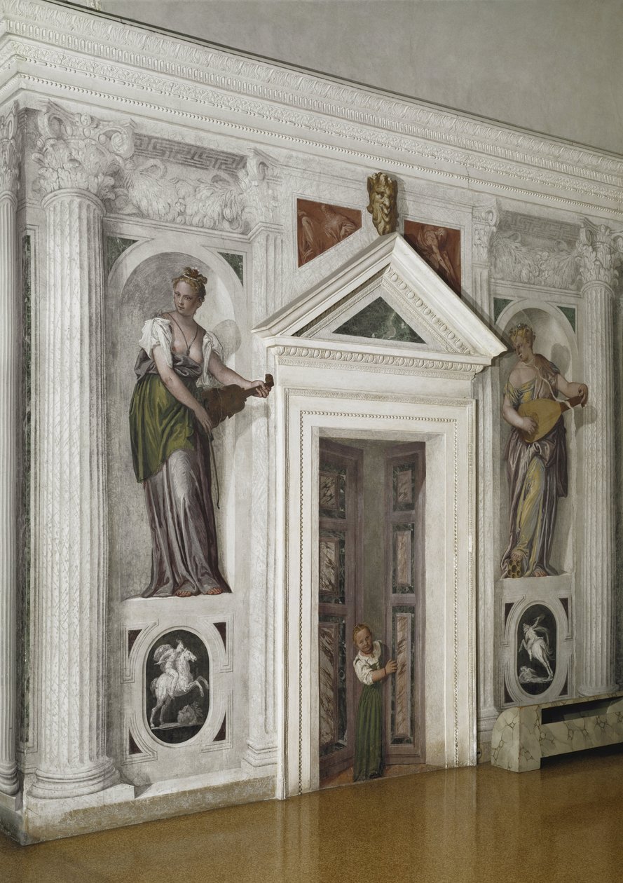 Kilátás a keresztes szobára (keresztterem), 1561 körül (freskó) alkotó: Veronese