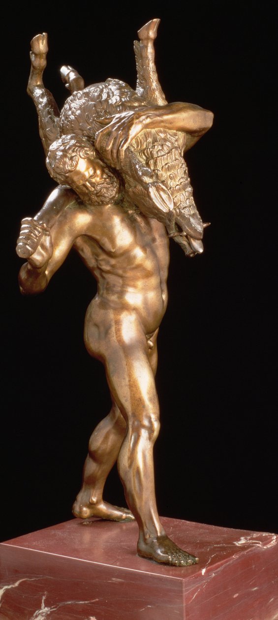 Herkules és az erimanthai vadkan (aranyozott bronz) alkotó: Giambologna
