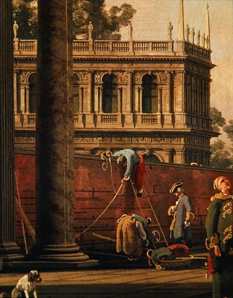 Egy falat pikkelyező férfi capriccioja (olaj, vászon) alkotó: Canaletto