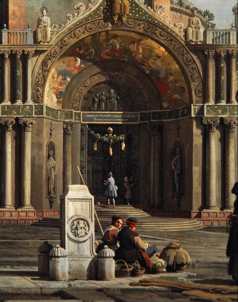 Egy templom Capriccio részlete (olaj, vászon) alkotó: Canaletto
