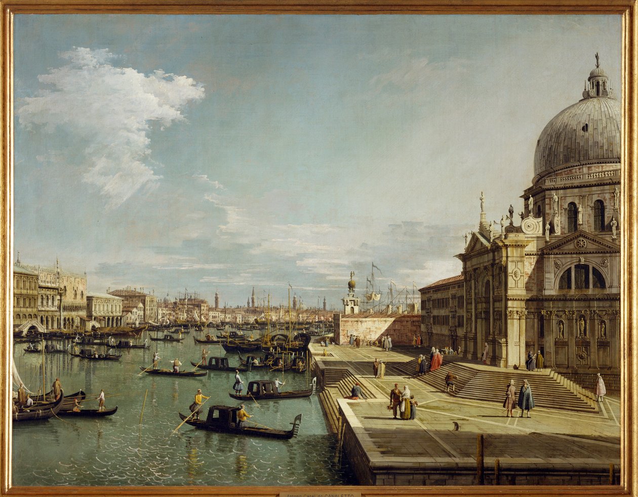 A Canal Grande és a velencei Maria Salute templom bejárata (festmény, vászon) alkotó: (1697-1768) Canaletto
