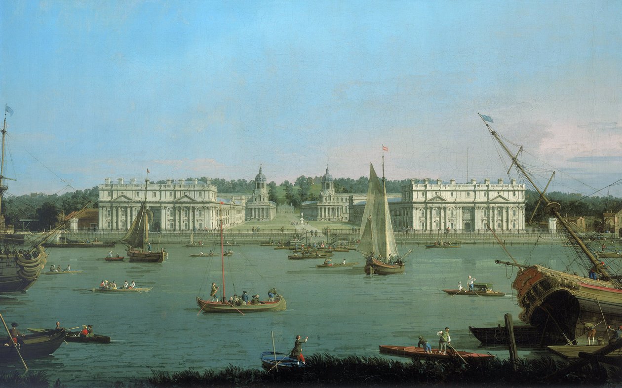 Greenwichi kórház, a Temze északi partjáról nézve, 1752 körül (olaj, vászon) alkotó: (1697 1768) Canaletto