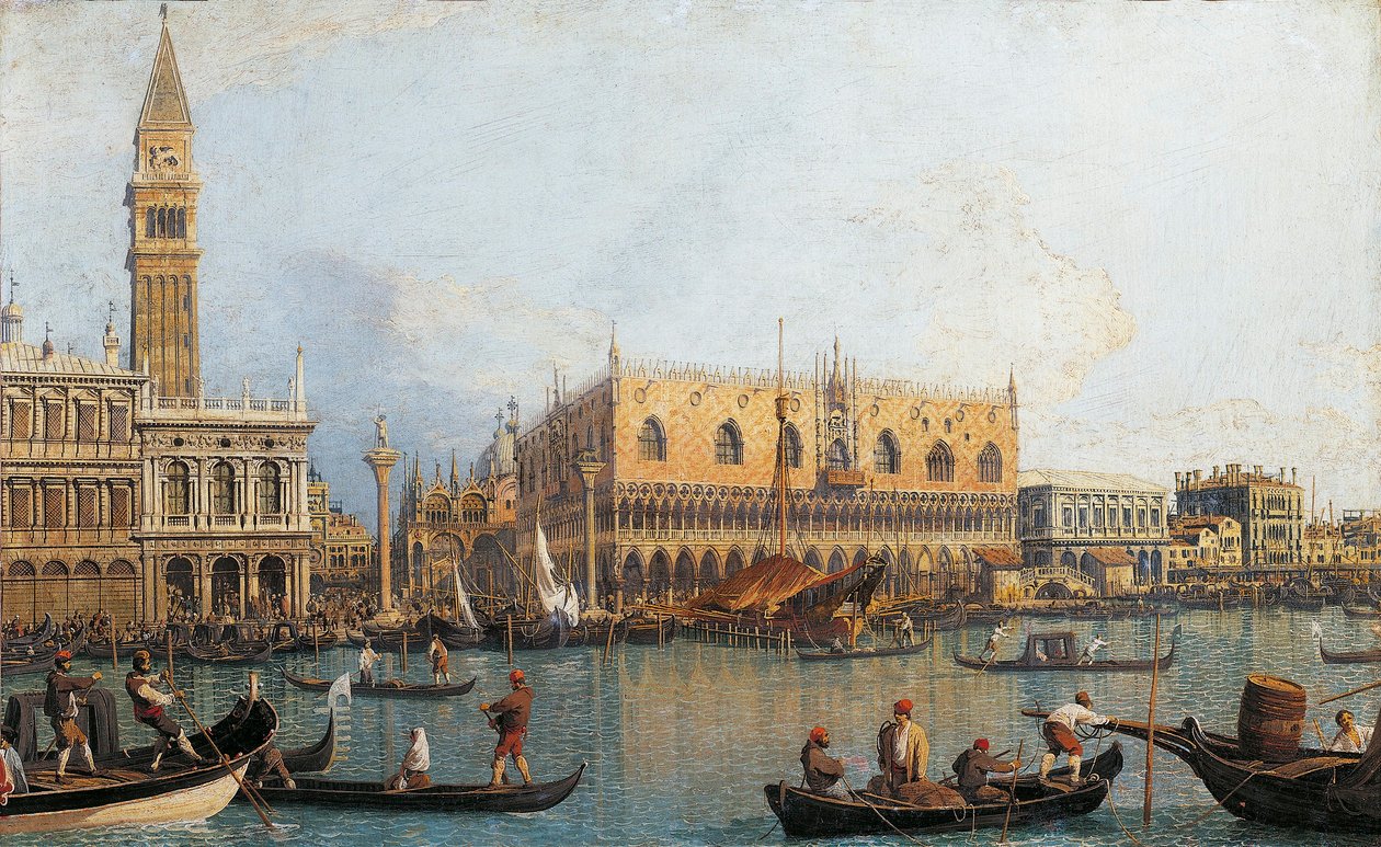 Olaszország, Firenze, festett kilátás a velencei hercegi palotára (festmény) alkotó: (1697 1768) Canaletto