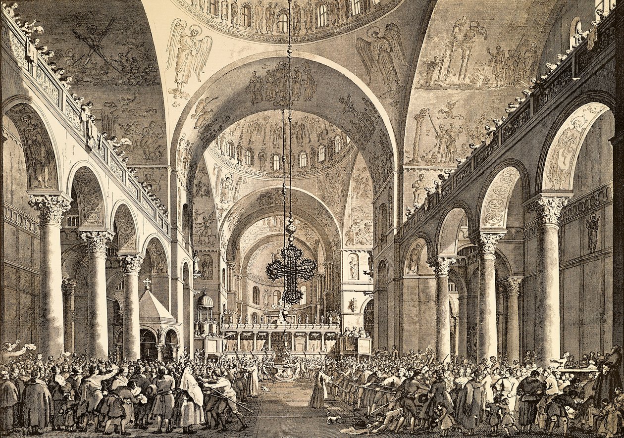 Giovanni Antonio Canal, Canaletto (1697-1768) és Giovanni Battista Brustolon (1712-1796) néven ismert, az újonnan megválasztott velencei dózsa metszetei. Olaszország alkotó: (1697 1768) Canaletto