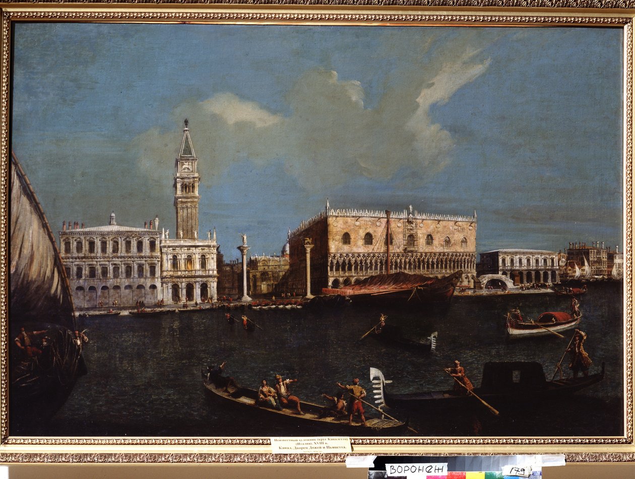 ""Kilátás a Grand Canalra, a hercegi palotára és a velencei Szent Márk térre"" (Grand Canal, Piazzetta és Dózse palota Velencében) Giovanni Antonio Canal Said Canaletto környezetének festménye (1697-1768) 18. századi Szépművészeti Múzeum Művészetek Ivan Kr alkotó: Canaletto