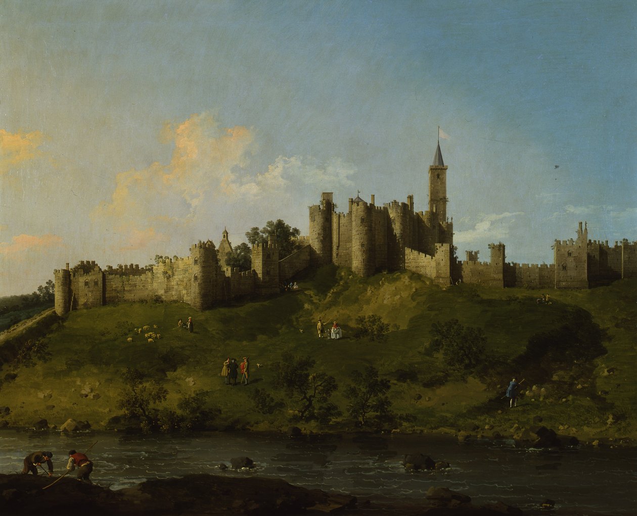 Kilátás az Alnwick-kastélyra alkotó: Canaletto