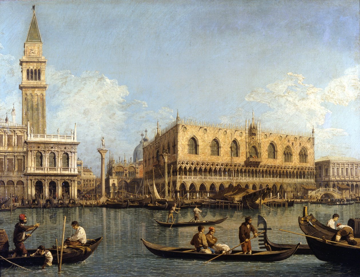 Canaletto (1697 - 1768): Kilátás a velencei hercegi palotára, Milánóban, Brera művészeti galéria alkotó: Canaletto