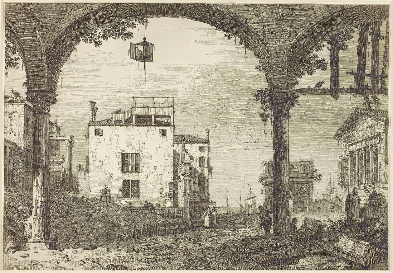 The Lantern Portico, 1744 körül (rézkarc) alkotó: Canaletto