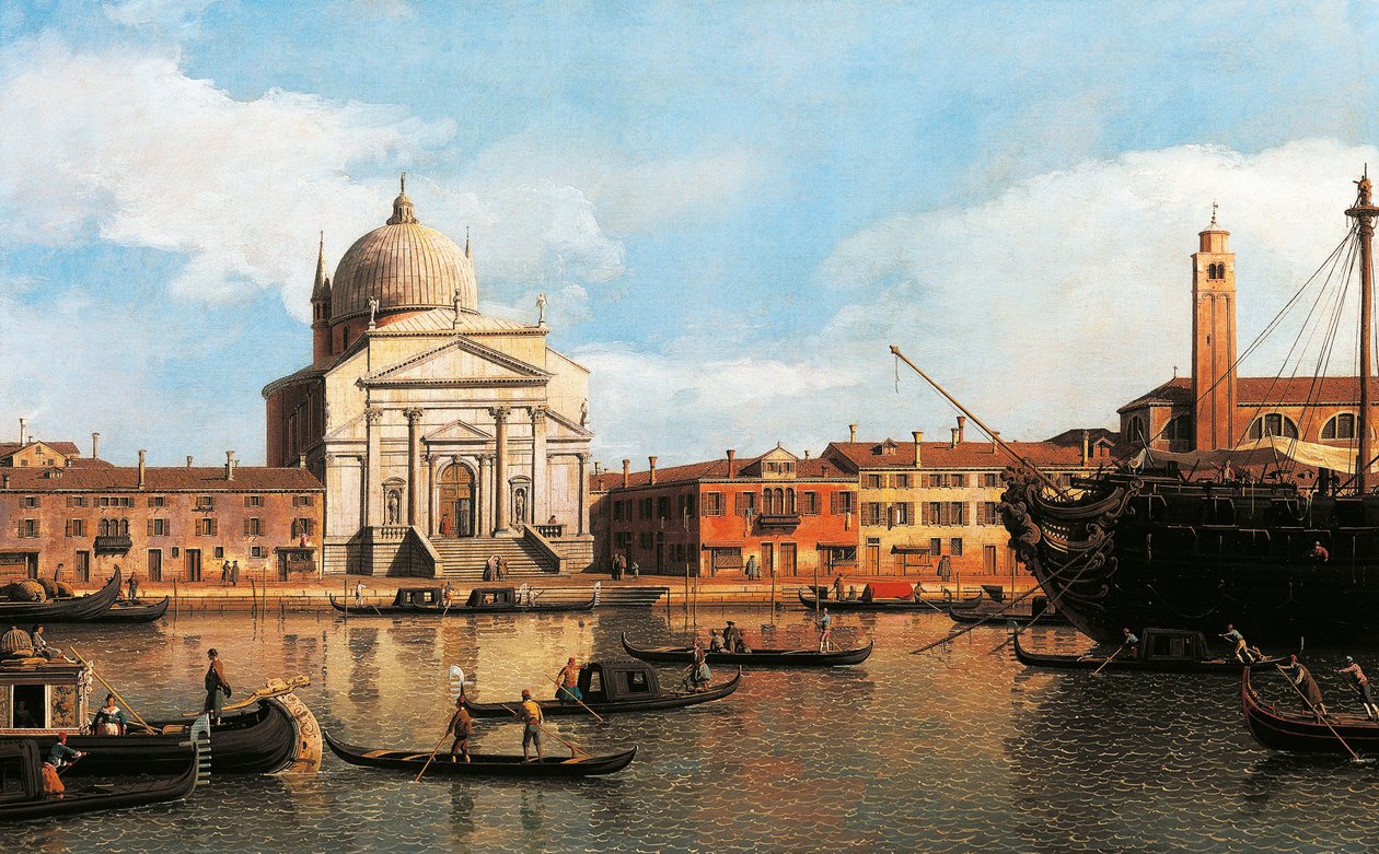 Kilátás a Megváltó és Szent Jakab templomra, Velencében alkotó: Canaletto