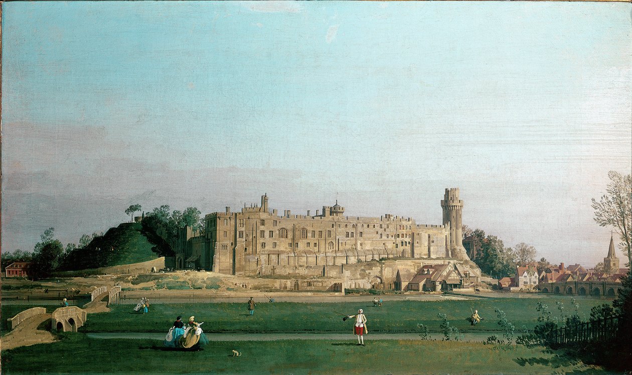 A Warwick-kastély látképe Giovanni Antonio Canalettóként ismert festménye (1697-1768) 1751 kb. Nap. 72x42 cm Anglia, Warwick Castle Collection alkotó: Canaletto