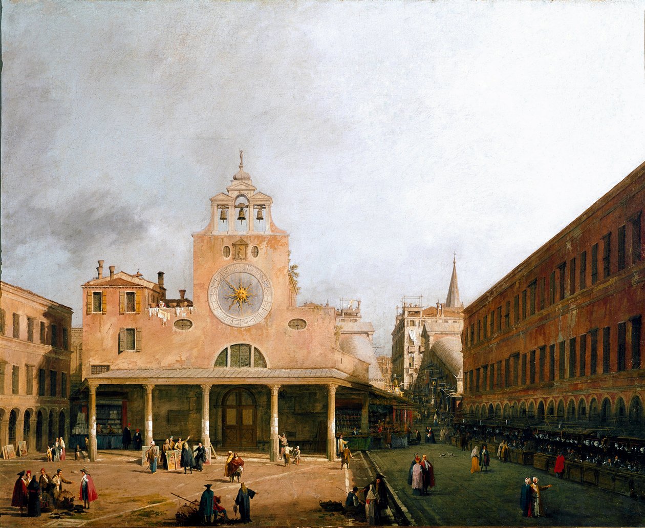 A campo san Giacometto a Velence látképe Canaletto festménye (Giovanni Antonio Canal il) (1697-1768) 1729 Méret: 95,5x117 cm Drezda, Staatliche Gemaldegalerie alkotó: Canaletto
