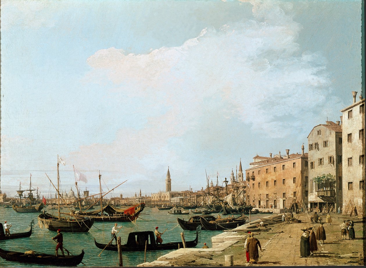 Kilátás a riva degli Schiavonira, Velence (olaj, vászon alkotó: Canaletto