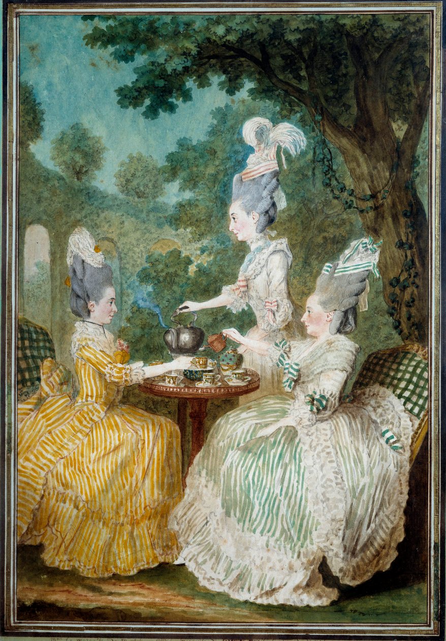 Montesson, Crest és Damaszkusz hölgyei Louis carrogis dit Carmontelle (1717-1806) akvarellje 1773. Párizs, Musee Carnavalet alkotó: Carmontelle