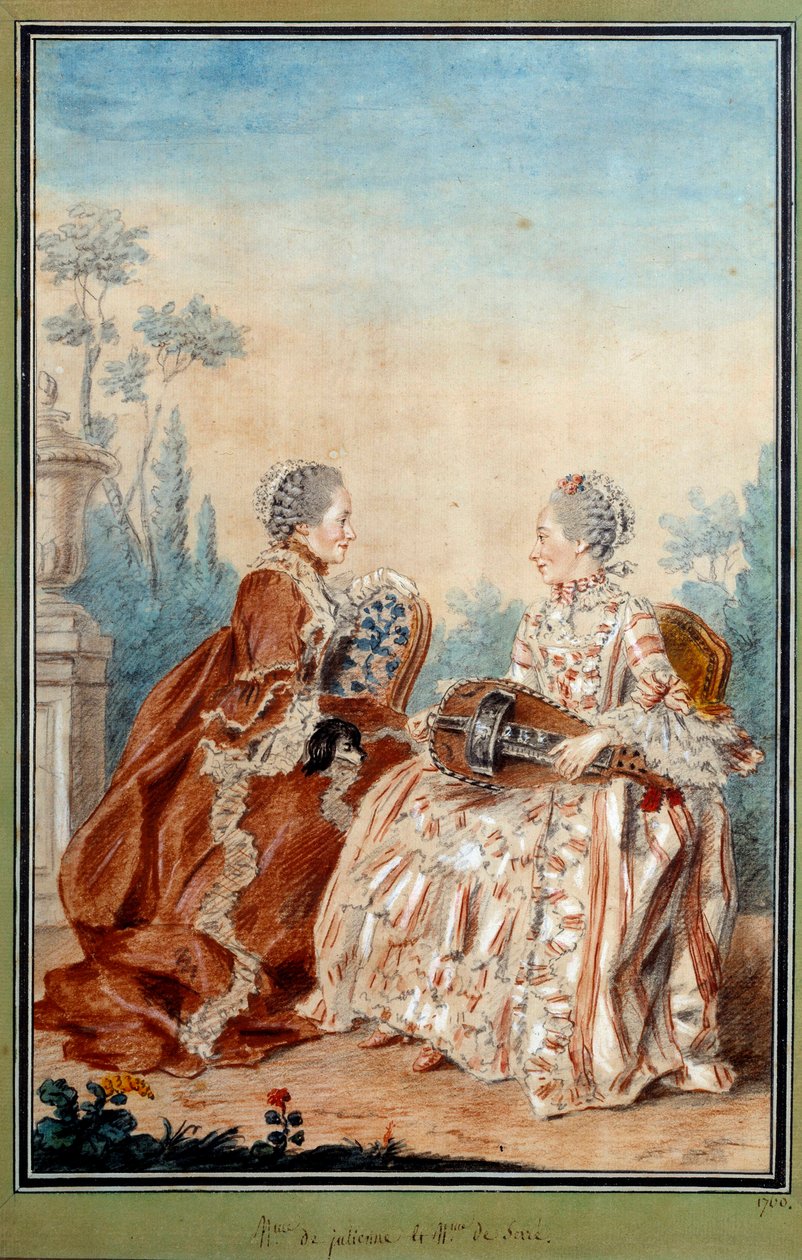 Madame de Julienne és Madame de Serre akvarell zenét készít Louis carrogis dit Carmontelle (1717-1806) 18. században. Párizs, Carnavalet Múzeum alkotó: Carmontelle