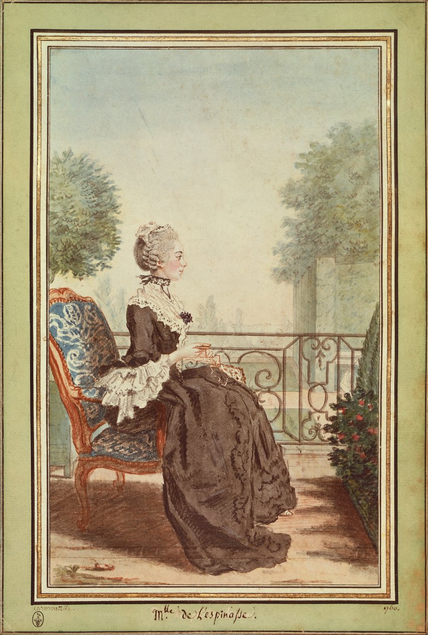 Jeanne Julie Eleonore de Lespinasse, Louis de Carmontelle (1717-1806), metszet alkotó: Carmontelle